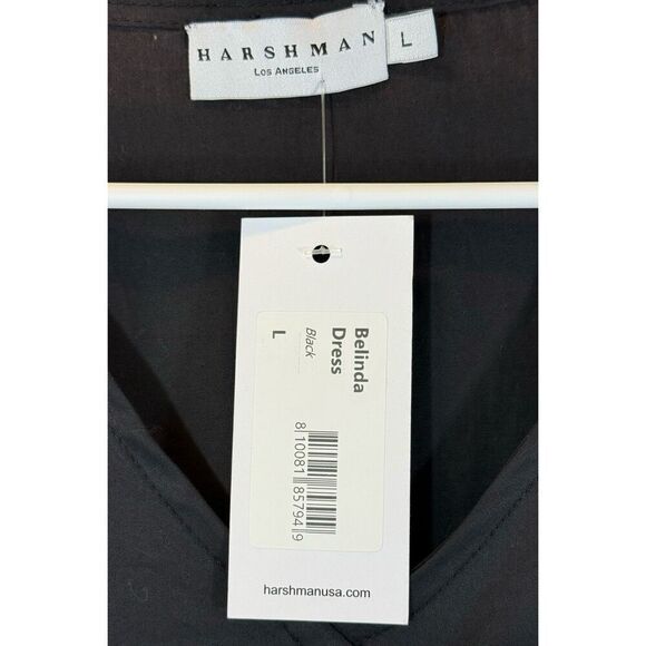 NWT Nordstrom Harshman Belinda A-Line Midi Little Black Holiday Fall Dress Large - Picture 6 of 13